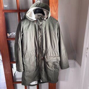 Gap Women Army Green Utility Hooded Parka Jacket SZ: Large